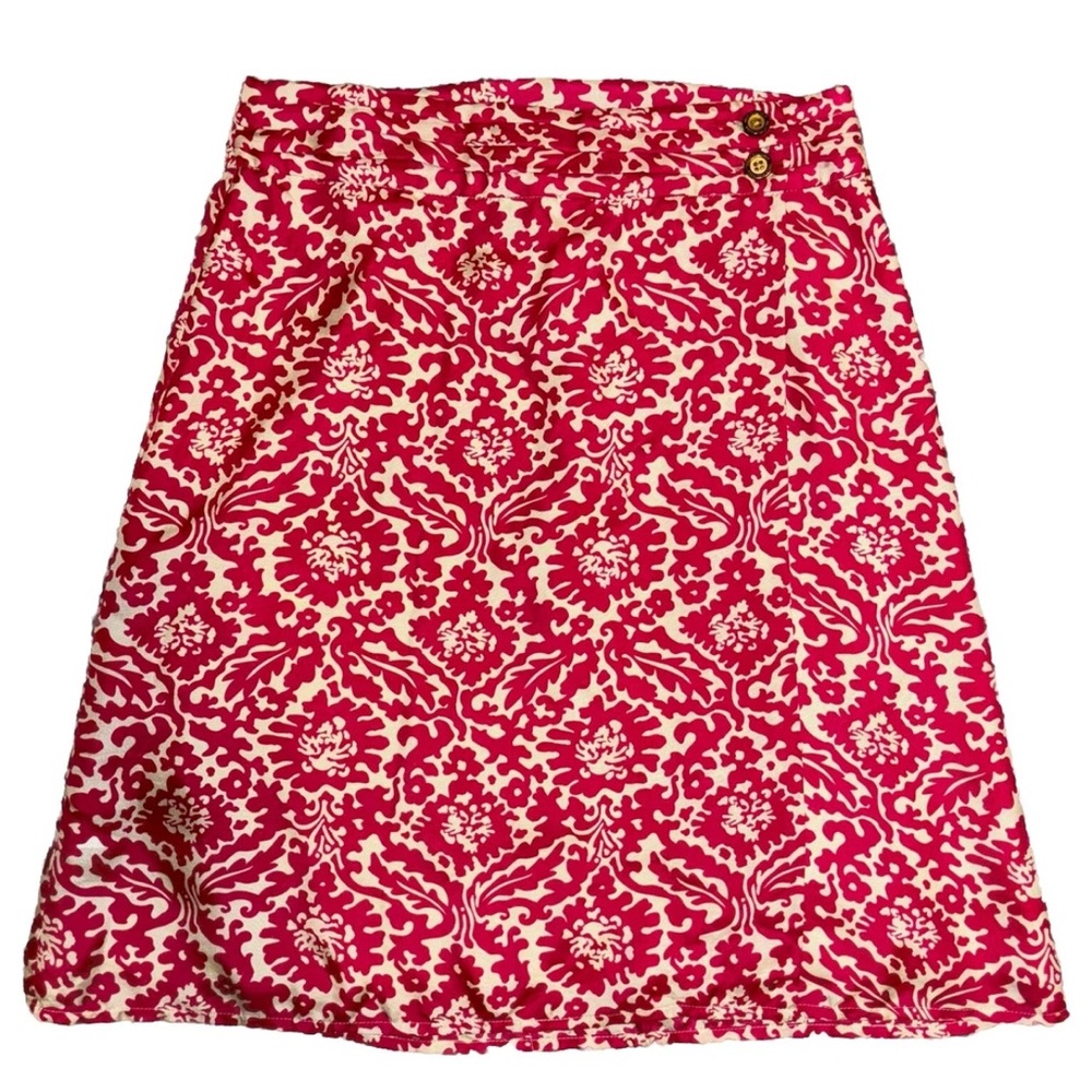 Lilly Pulitzer Womens 100% Silk Wrap Printed Skirt Size 6 Vintage Preppy Chic